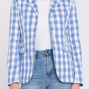 English Factory Gingham Blazer
